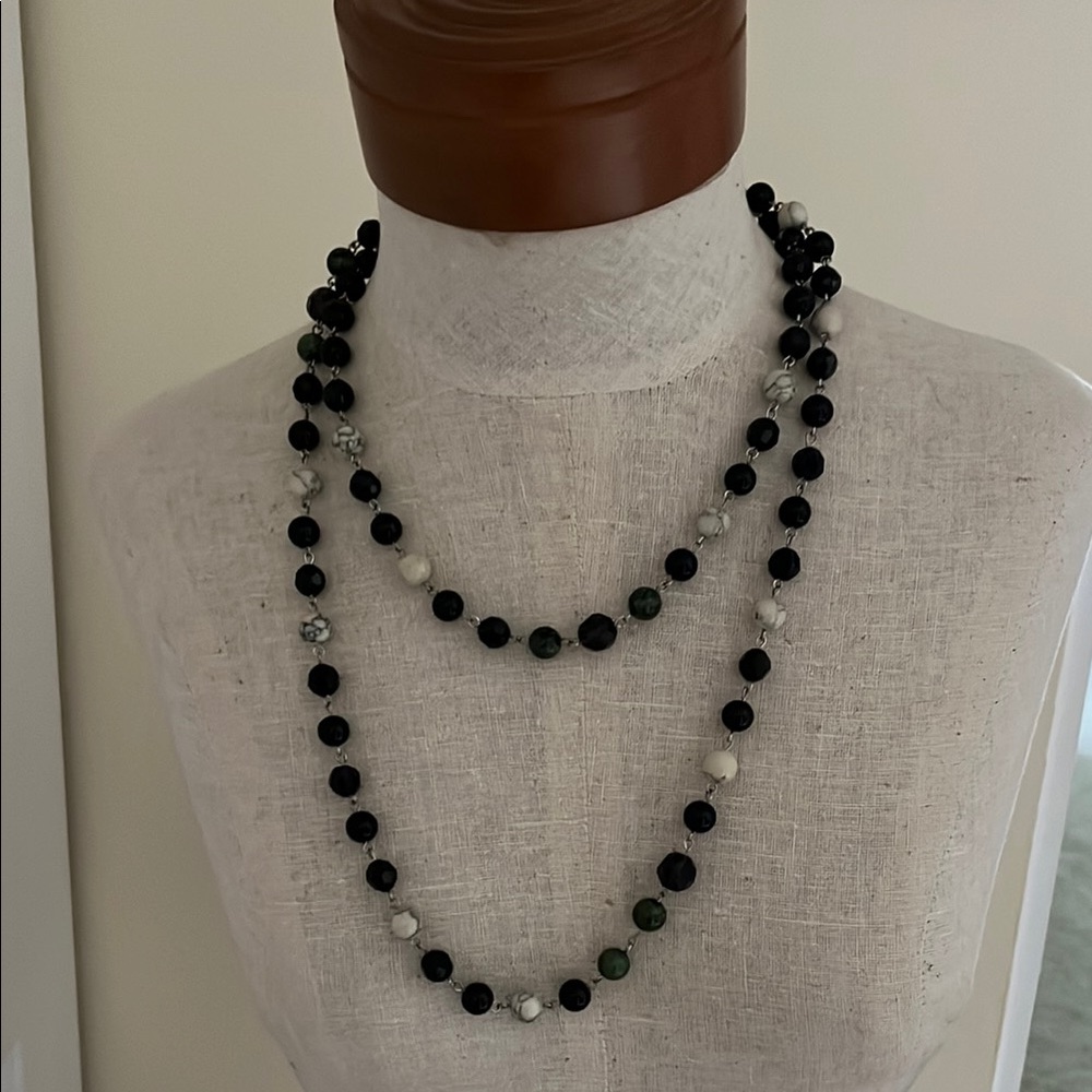Long String of Mixed Glass and Stone Beads - Picture 8 of 8
